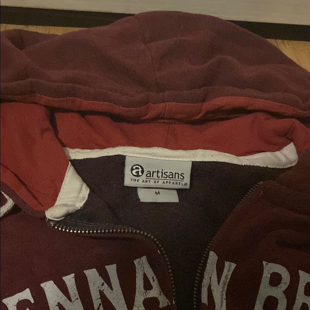 Men's Maroon Hoodie - Picture 2 of 4